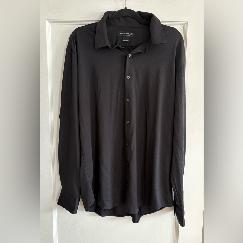 Mizzen+Main Performance Menswear Black Button-Down Shirt Size Large Classic